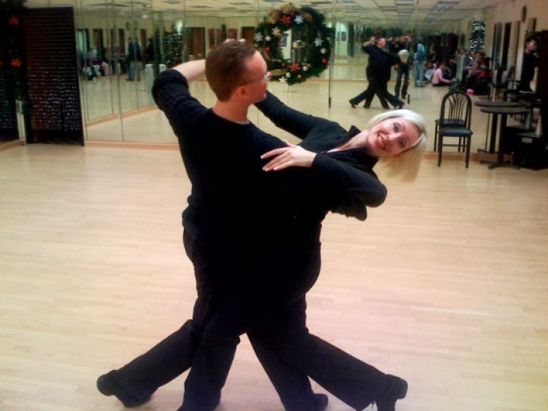 Jim and Michele Gray dancing at their studio